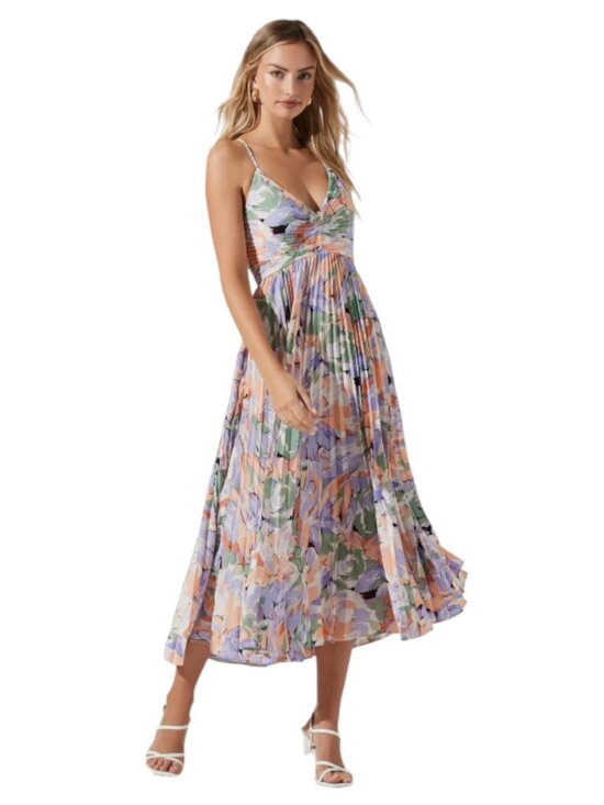 Astr Dresses & Skirts - ASTR the Label Blythe Plisse Midi Dress Multicolor Floral Size S / NWOT